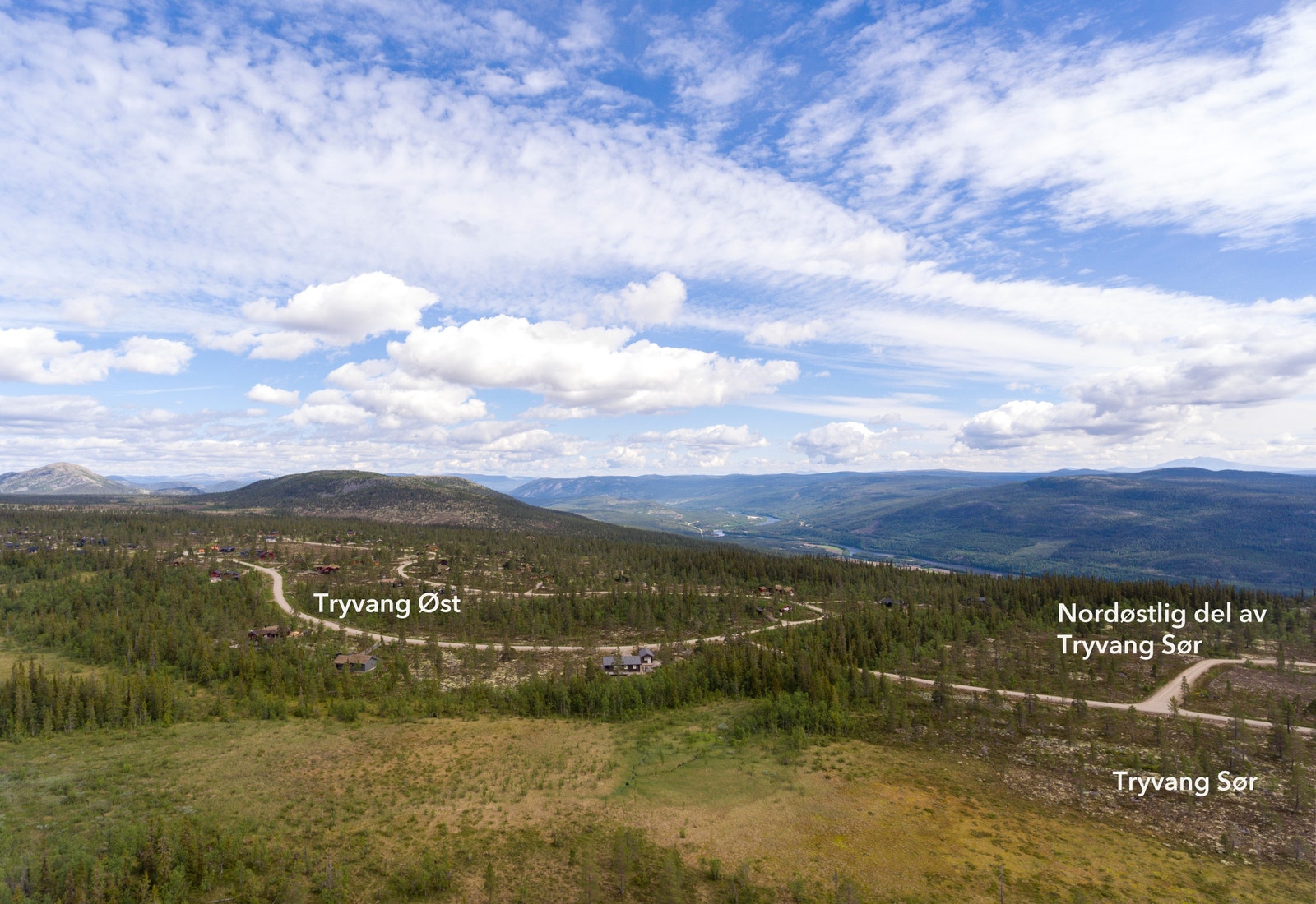 Tryvang Sør ligger i tilknytning til det etablerte hytteområdet Tryvang Øst Galleribilde