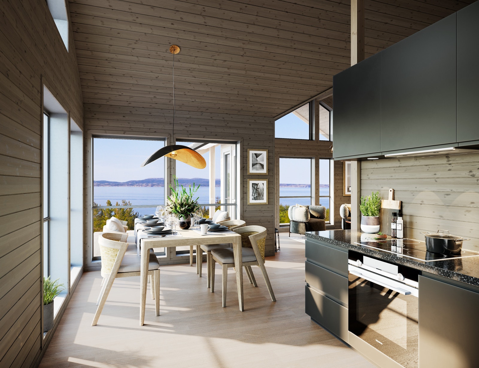 Utsikt fra tomt 10, sett fra kjøkken i Panorana 15. Galleribilde