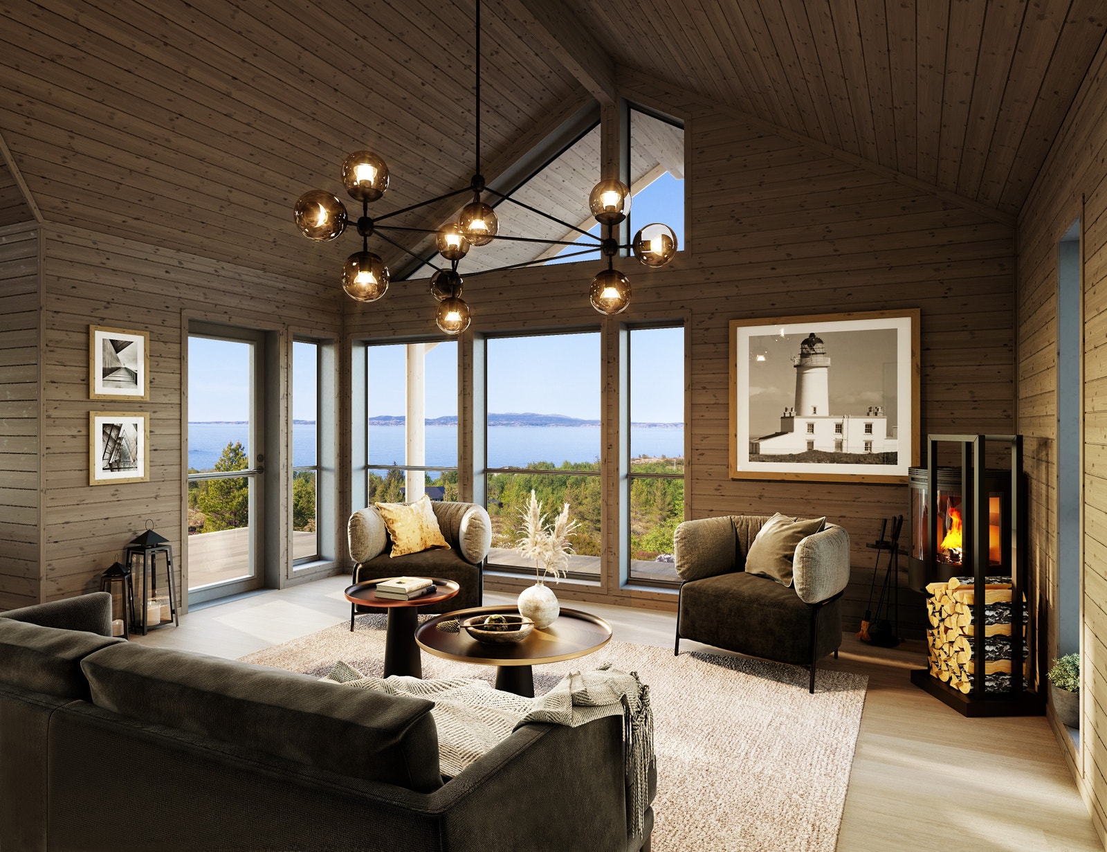 Utsikt fra tomt 10, sett fra stue i Panorana 15. Galleribilde