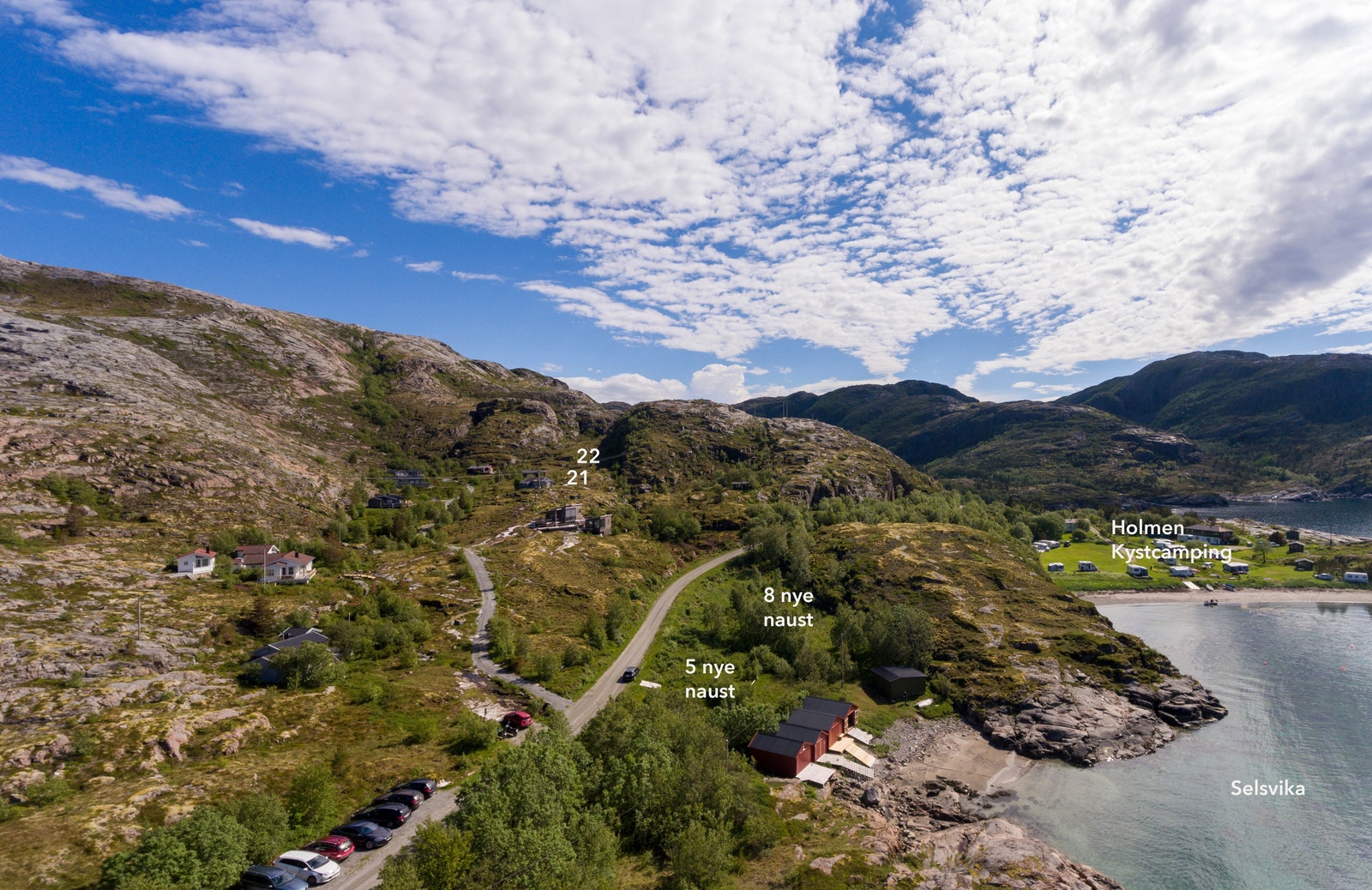 Selsvika hyttefelt består tre ulike deler (søndre, midtre og nordre). Galleribilde