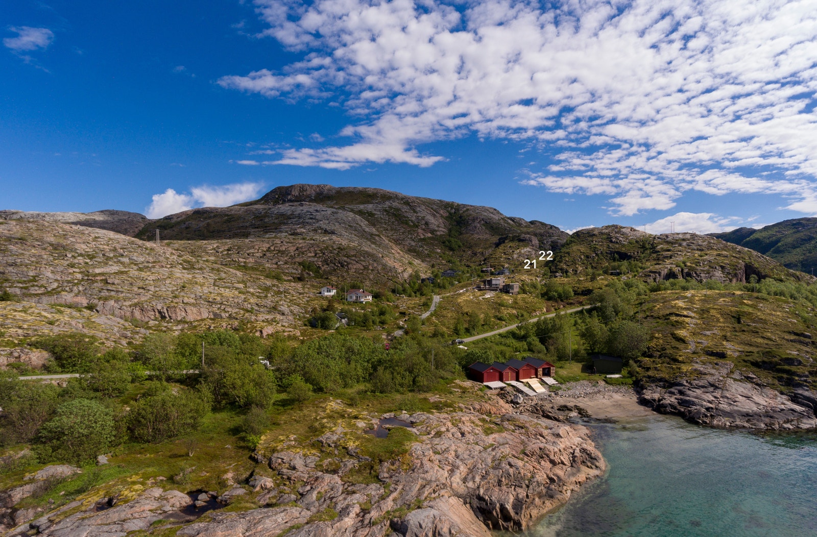 Tomtene 21 og 22 ligger helt øverst i søndre del av hyttefeltet Galleribilde