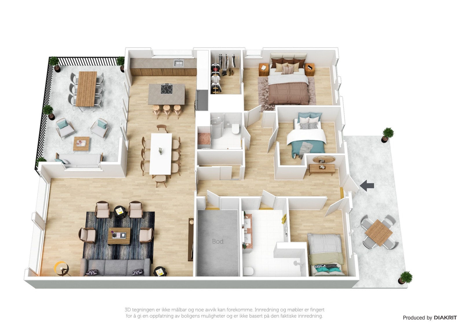 Plantegning - 3D. Galleribilde