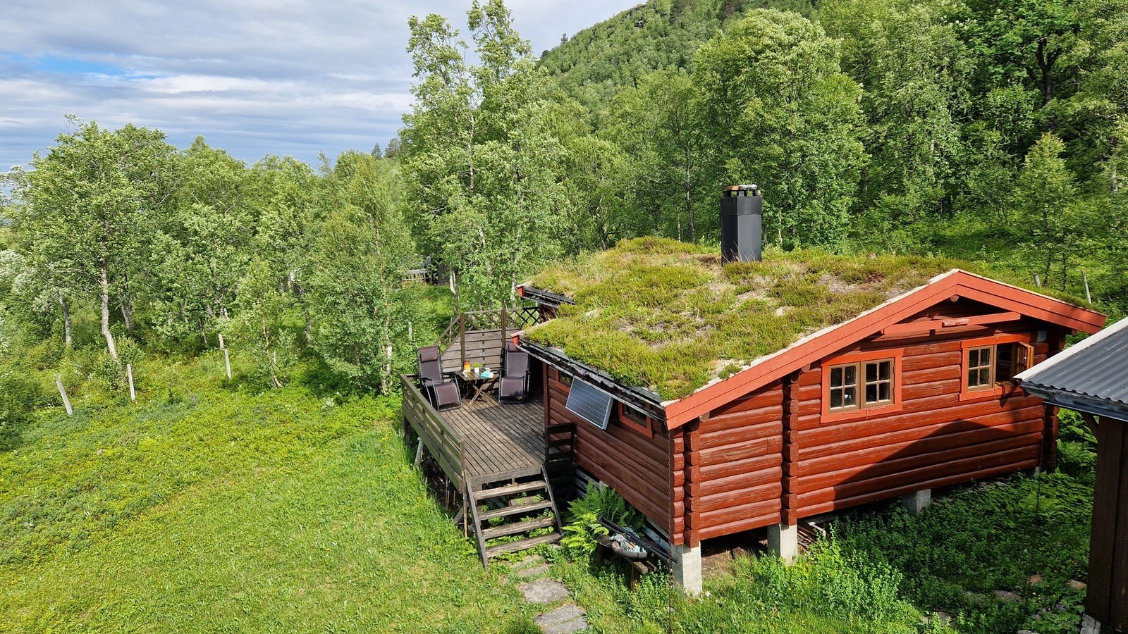 Her har du flotte turområdet både sommer og vinter rett utenfor hytteveggen Galleribilde