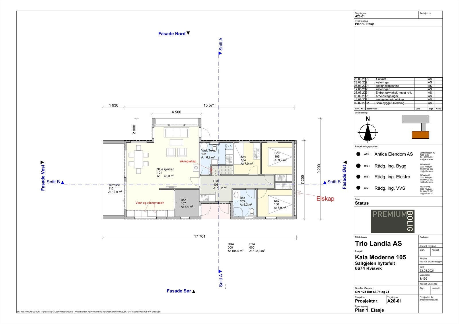 Plantegning 1. etasje Galleribilde
