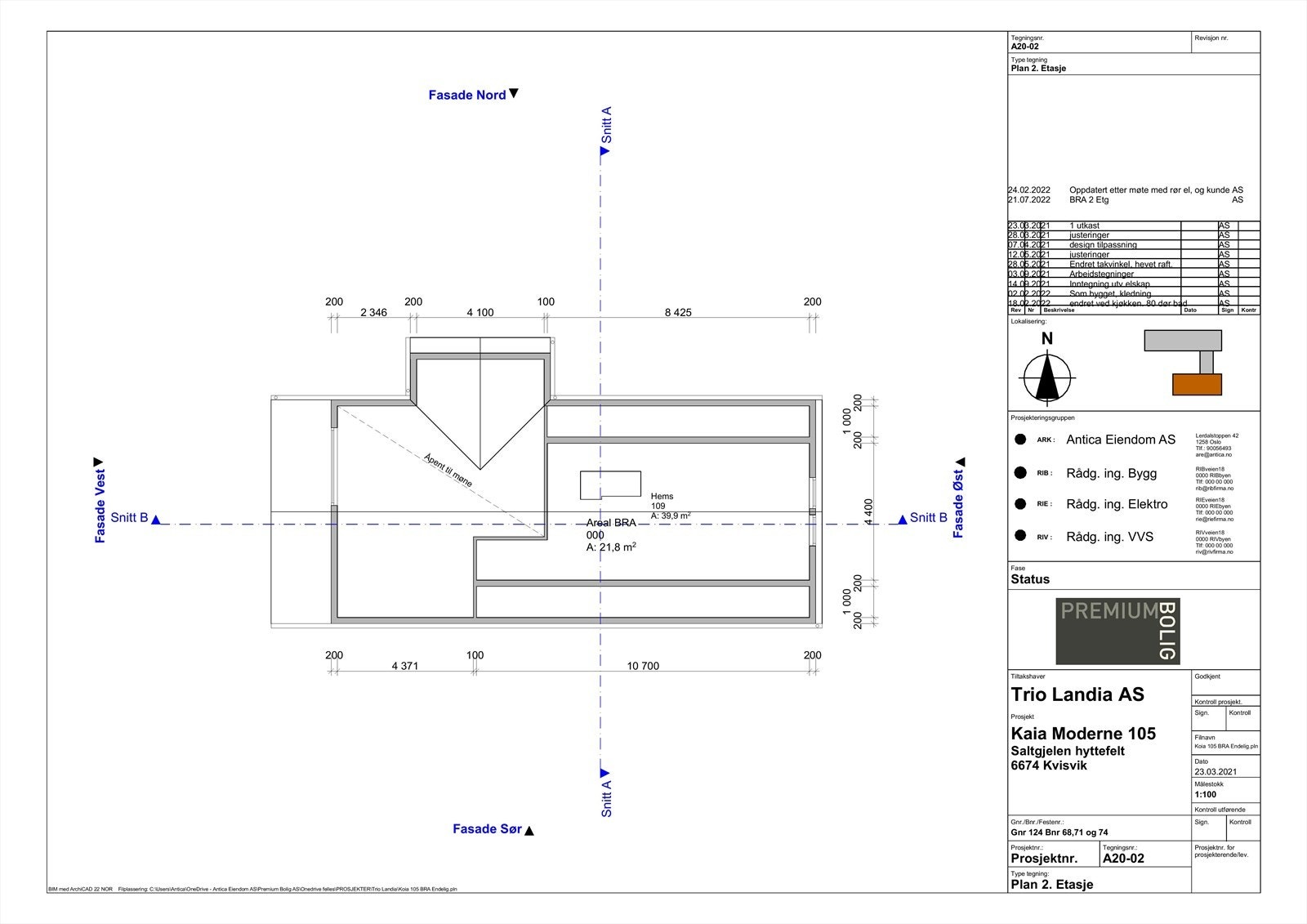 Plantegning 2. etasje Galleribilde
