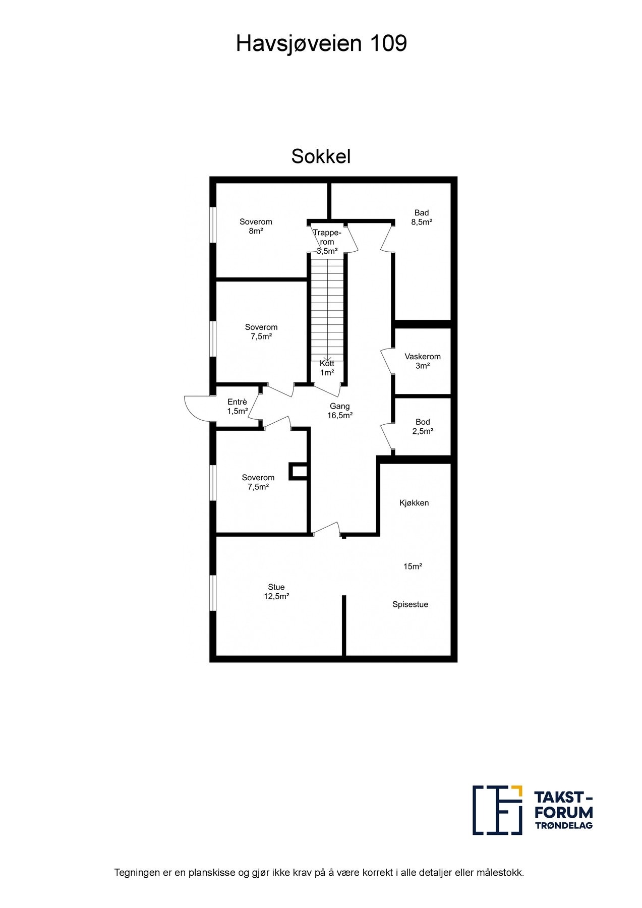 Planskisse sokkeletasje Galleribilde