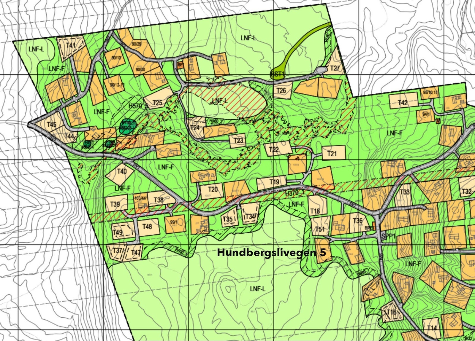 Hundbergslivegen 5 er 1 071 m² stor og selges som eiet tomt Galleribilde