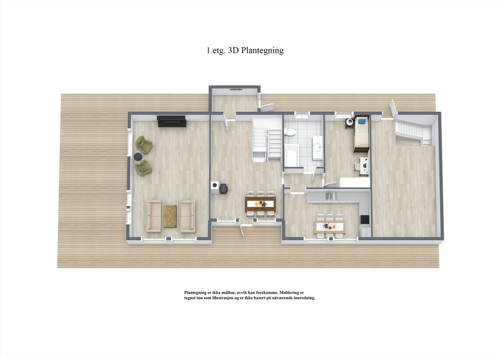1. Etasje - 3D Floor Plan Galleribilde