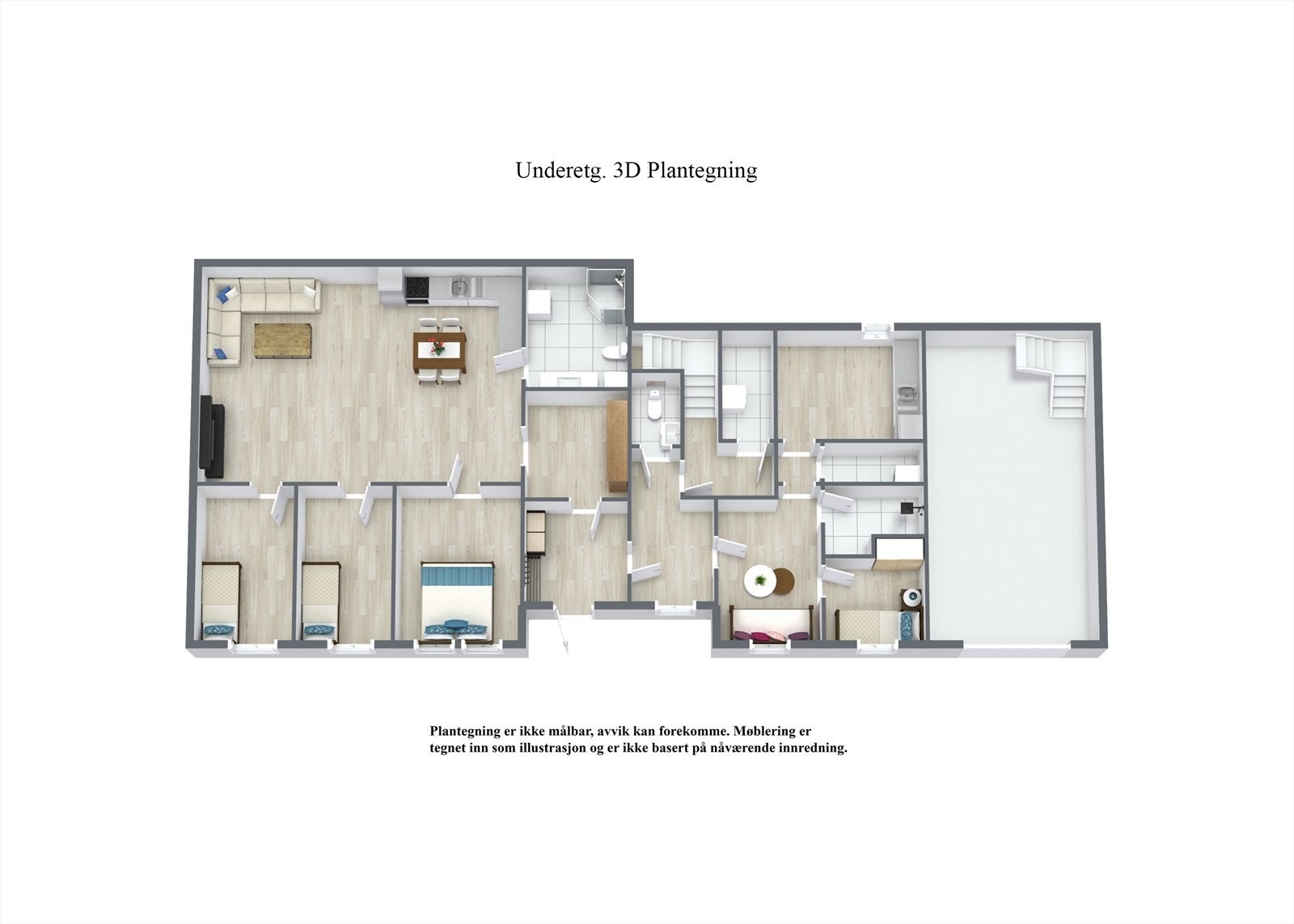 Underetg.- 3D Floor Plan Galleribilde