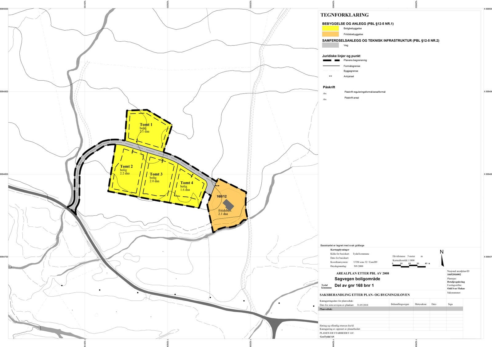 Sagvegen boligområde består av fire nye romslige boligtomter i tilknytning til en bebygd fritidseiendom Galleribilde