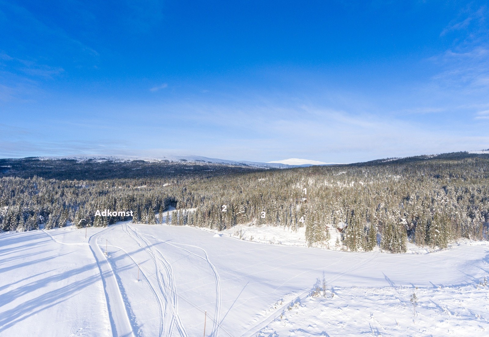 Sagvegen boligområde består av fire nye romslige boligtomter i tilknytning til en bebygd eiendom Galleribilde