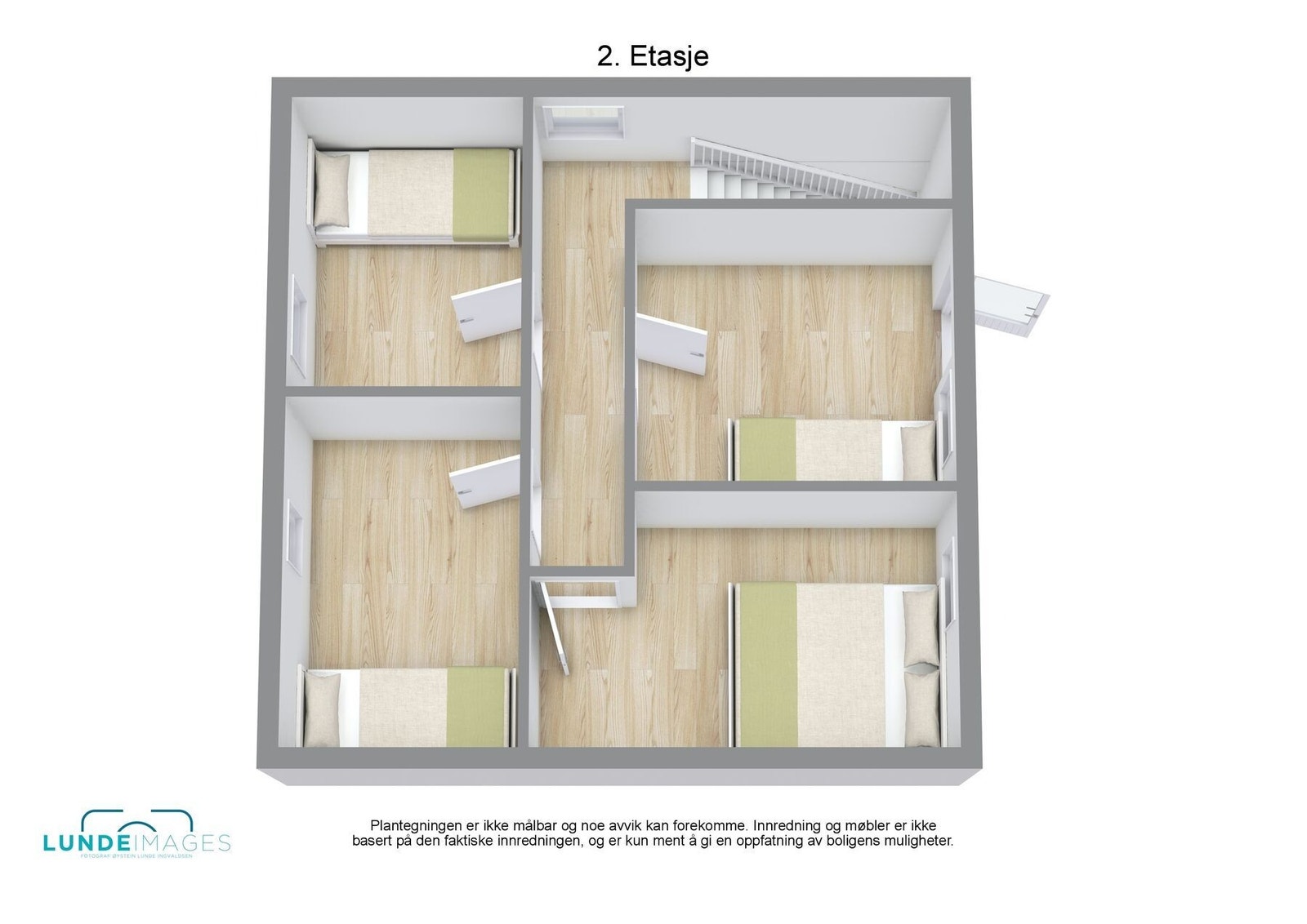 Plantegning 2. etasje 3D - ikke målbar Galleribilde