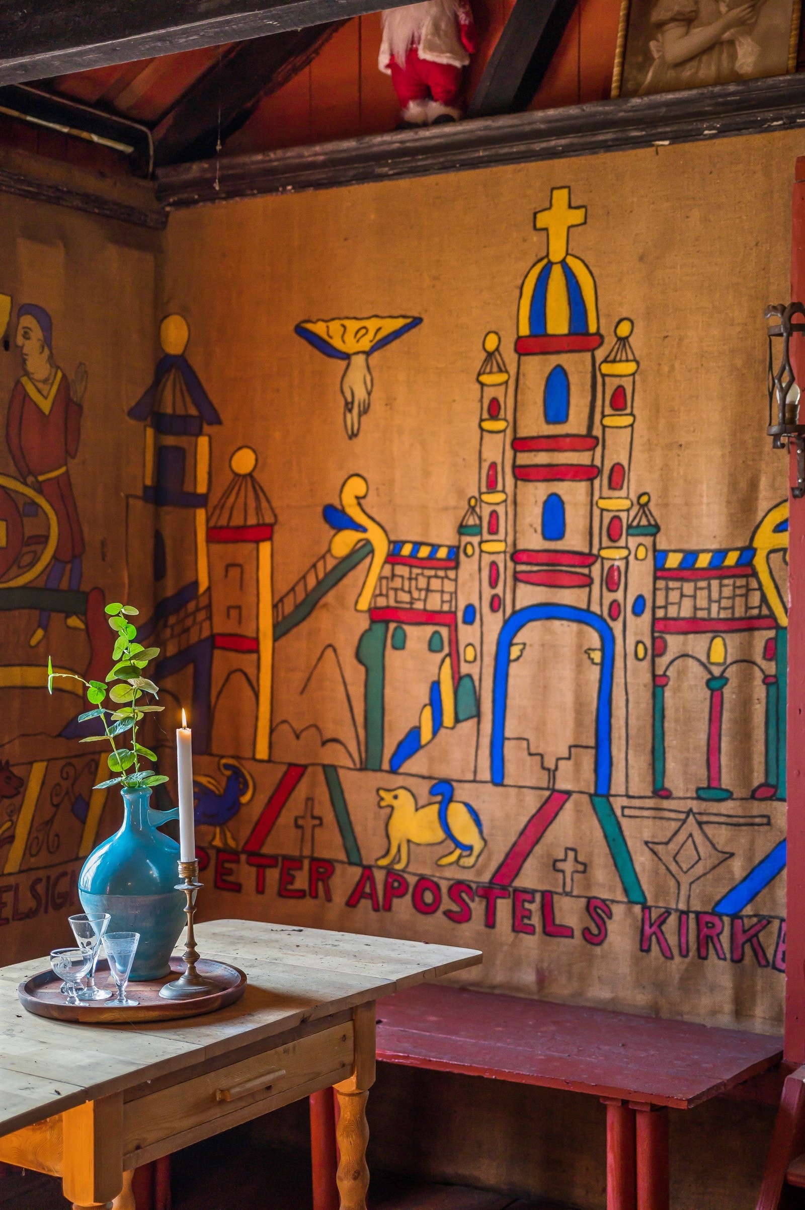 Detaljer fra veggmaleriet Galleribilde