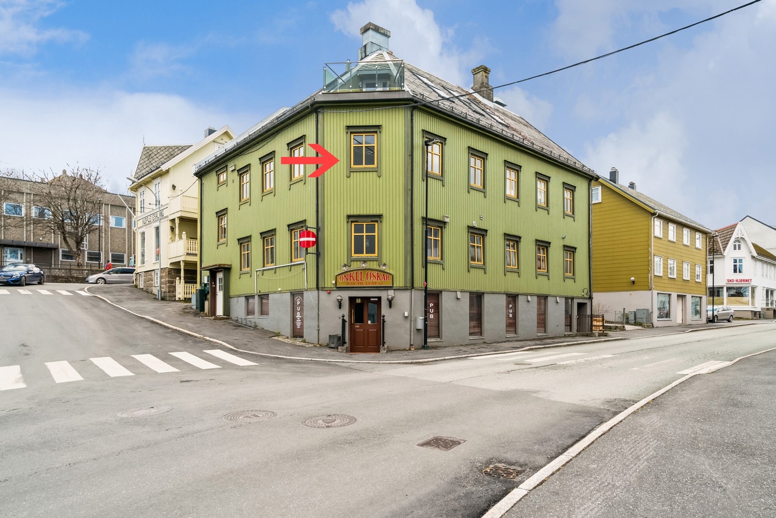 Her ligger leiligheten i bygget Galleribilde