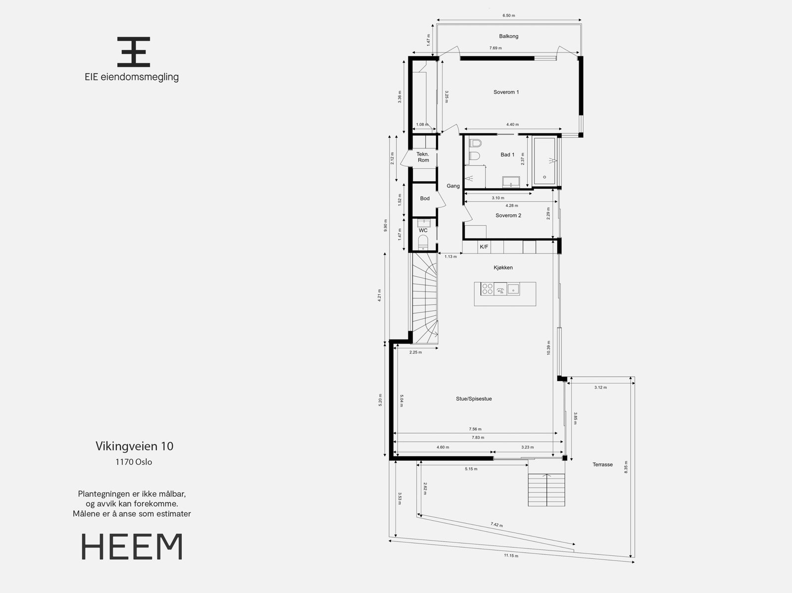 Plantegning | Hoved-etasjen | Vikingveien 10 Galleribilde