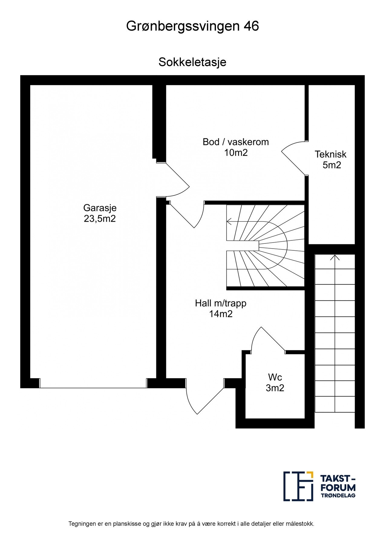 Plan sokkeletasje. Galleribilde