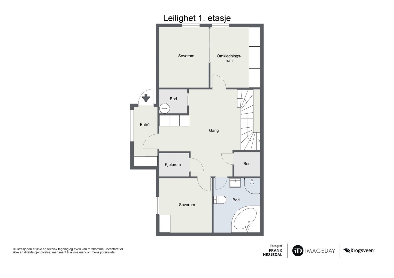 Ramberg Terrasse 25E - 2D plantegning, 1. etasje Galleribilde