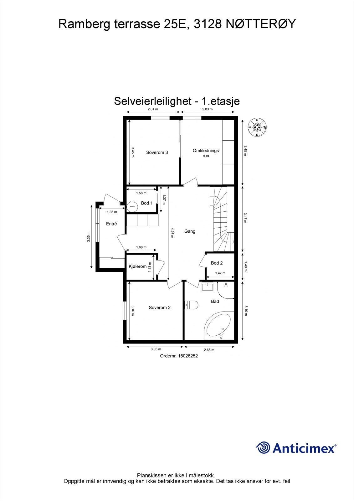 Målsatt plantegning, 1. etasje Galleribilde