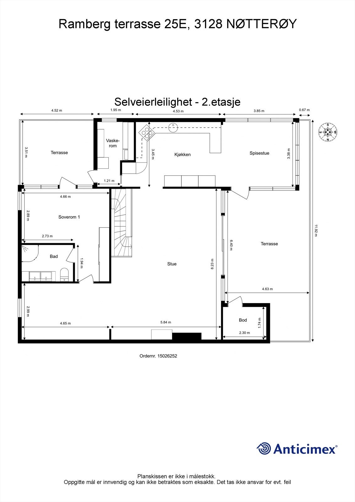 Målsatt plantegning, 2. etasje Galleribilde