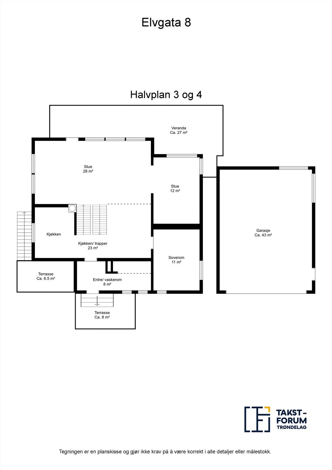 Planskisse 3. og 4. halvplan. Galleribilde