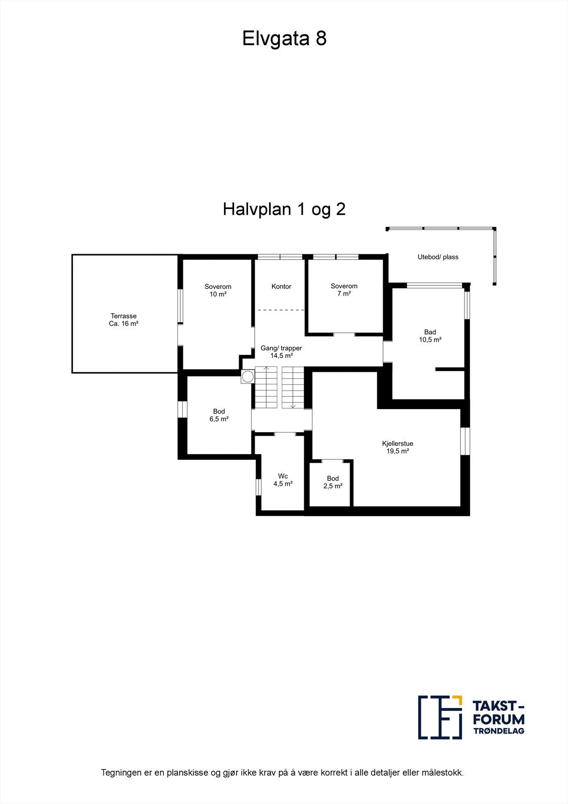 Planskisse 1. og 2. halvplan. Galleribilde
