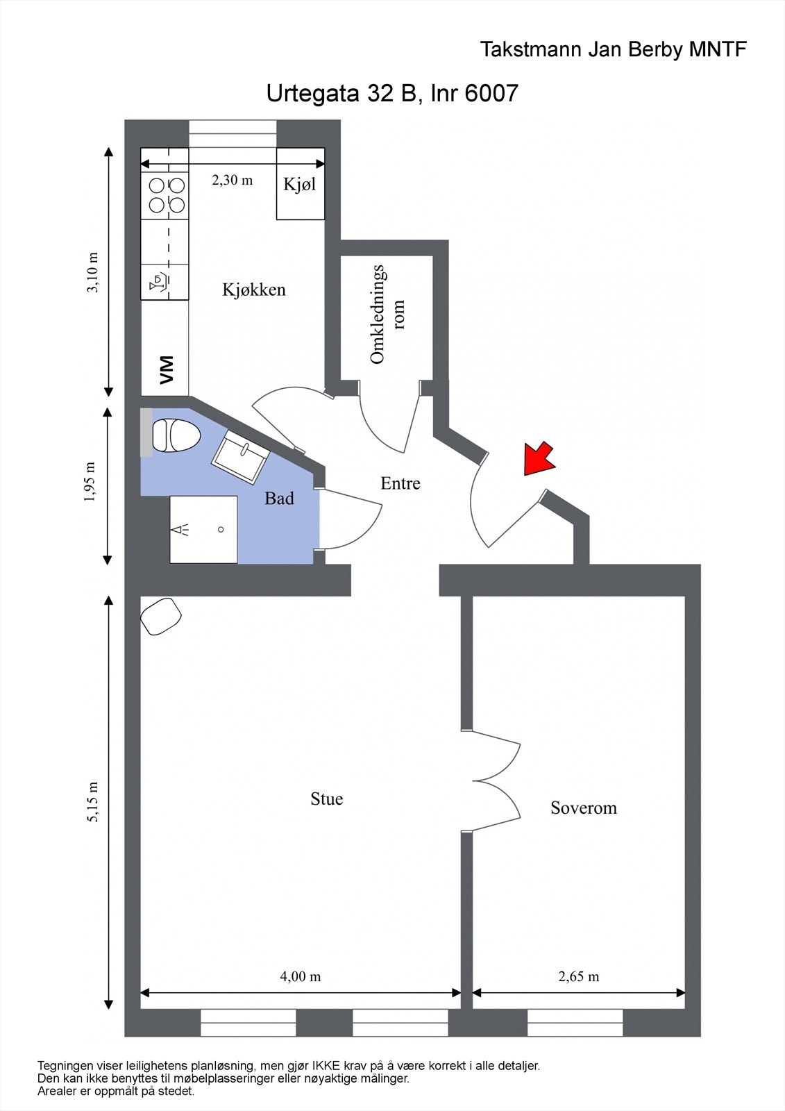 Plantegning med mål Galleribilde