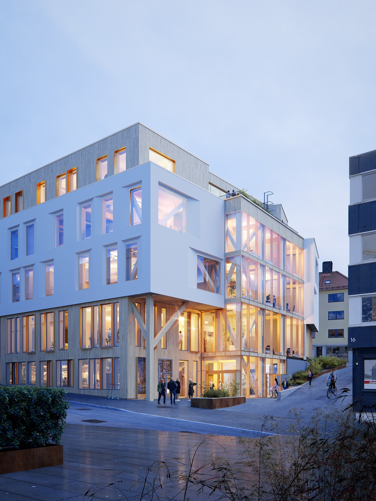 Bærekraftig bygg i massivtre og nyskapende arkitektur Galleribilde