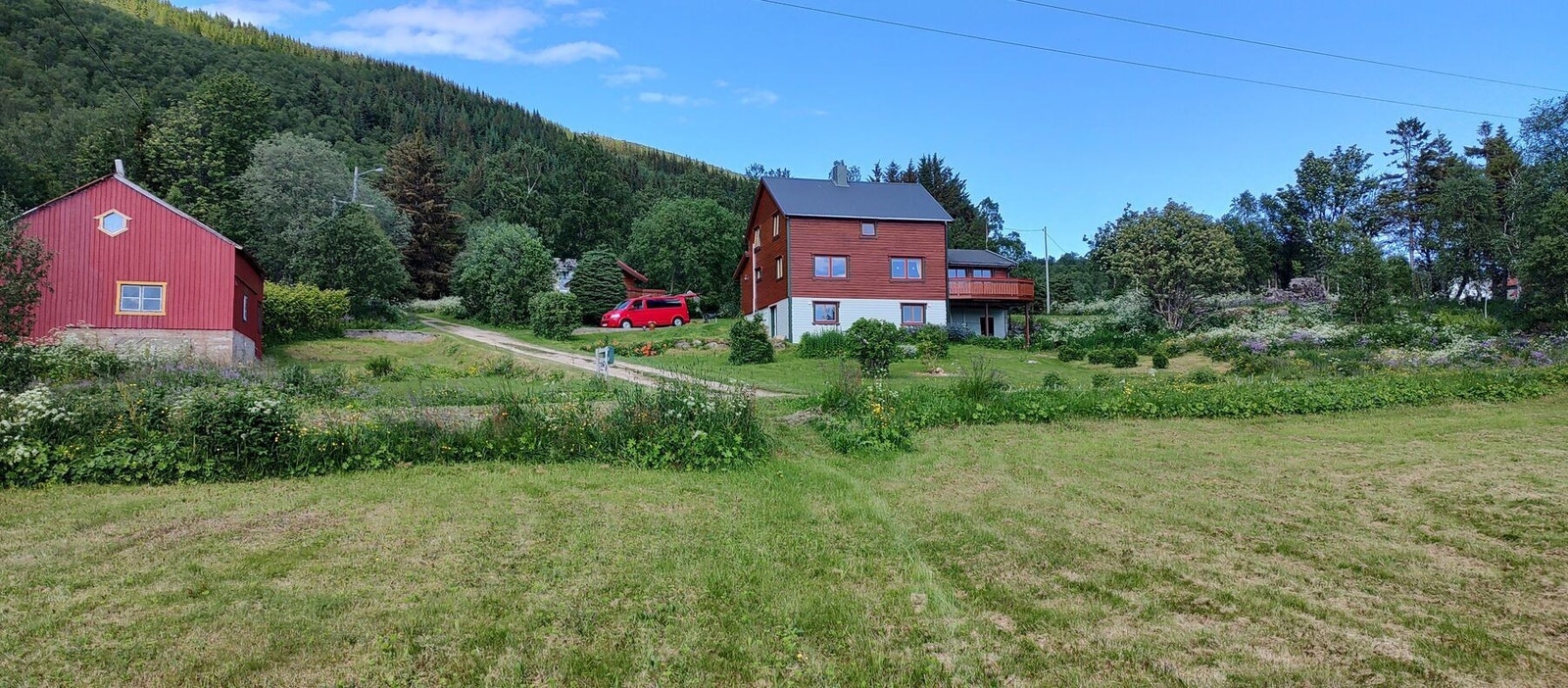 Eiendommen sett fra veien. Galleribilde