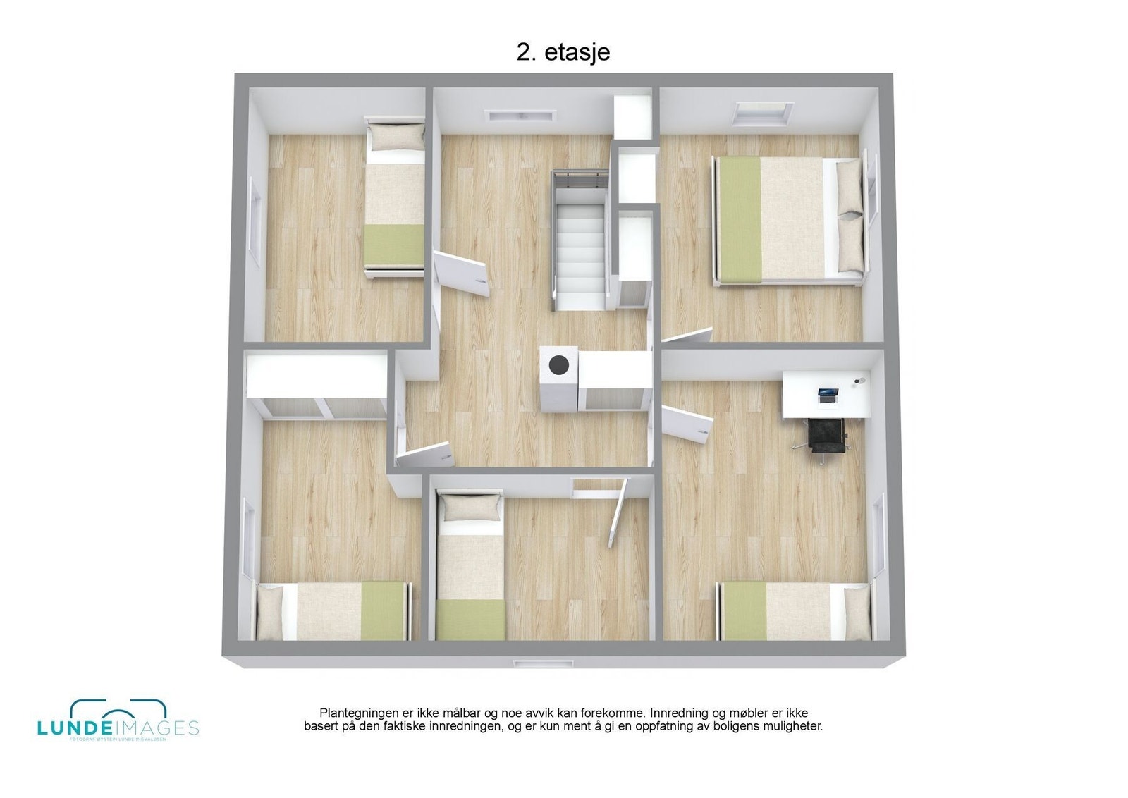Plantegning 2. etasje 3D - ikke målbar Galleribilde