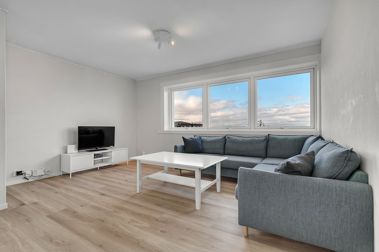 Vi går inn i hjertet av leiligheten; nemlig stuen. Galleribilde