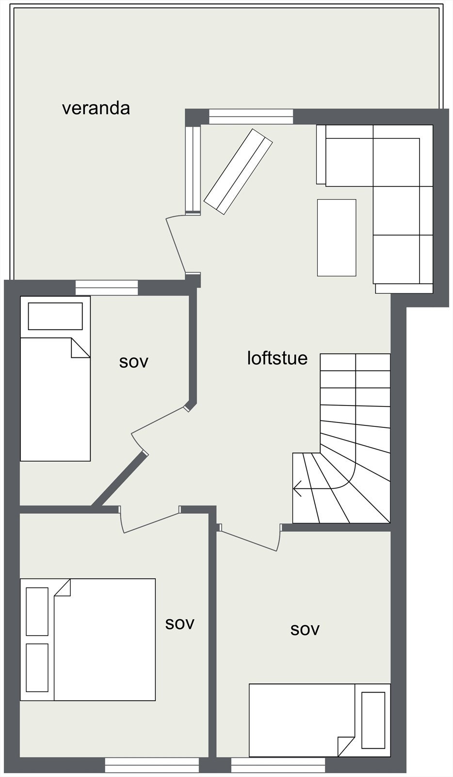 Plantegning loft. Galleribilde