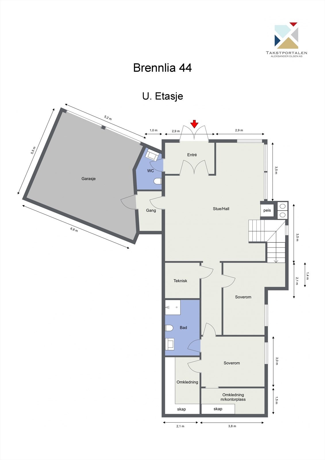 Plantegning - Underetasje Galleribilde