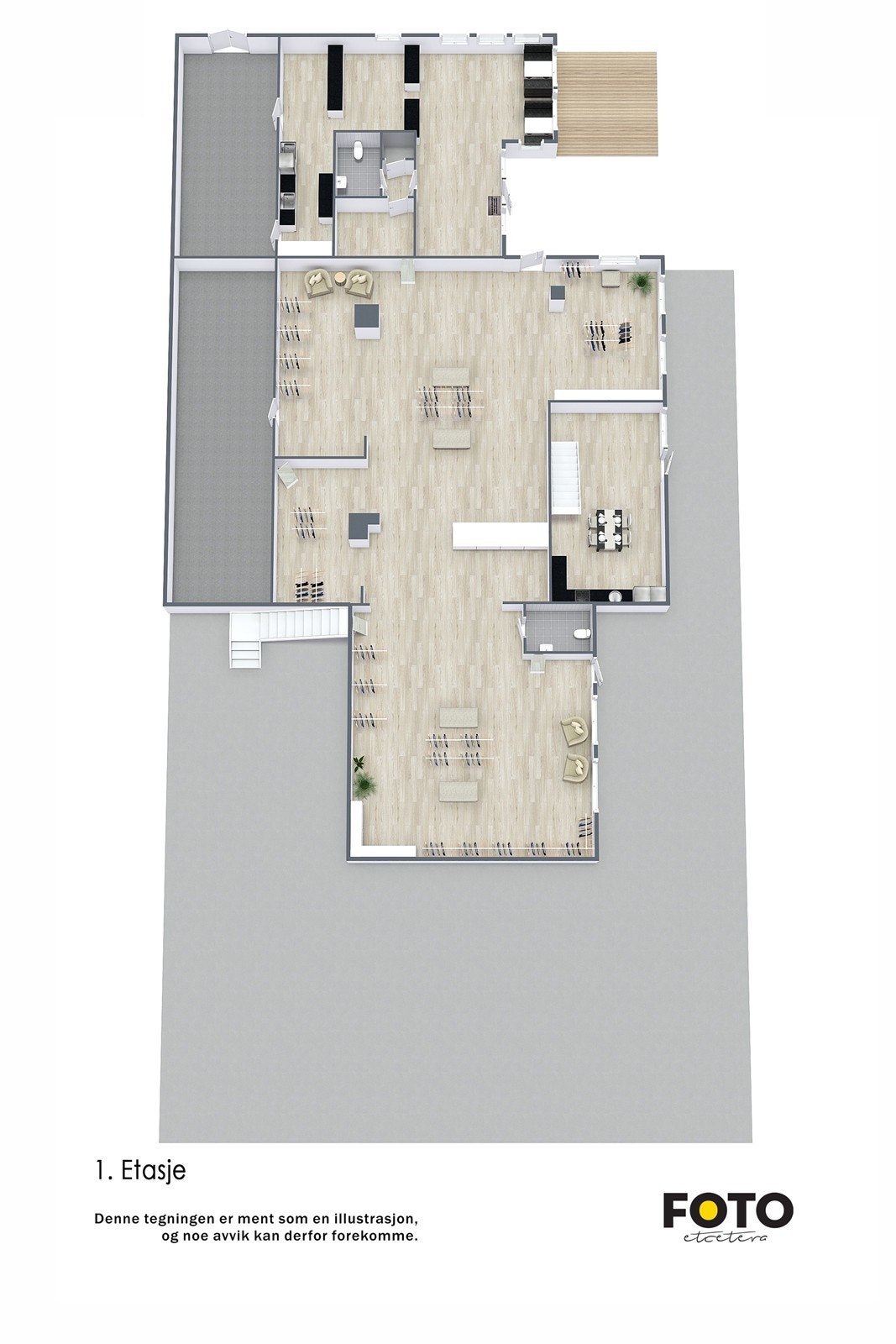 Veiledende planskisse 1. etasje, ikke målbar. Galleribilde