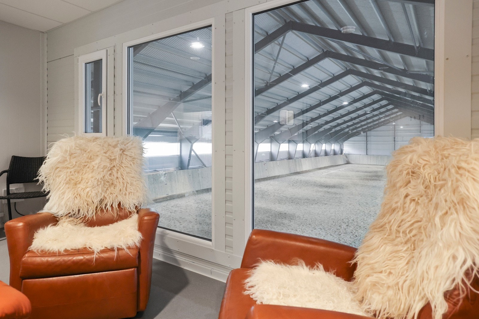 Store vinduer inn mot ridehuset Galleribilde