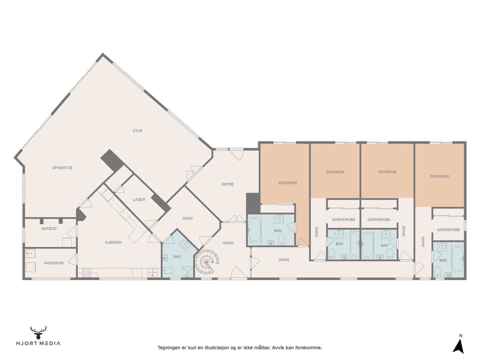 romfordeling oppe Galleribilde