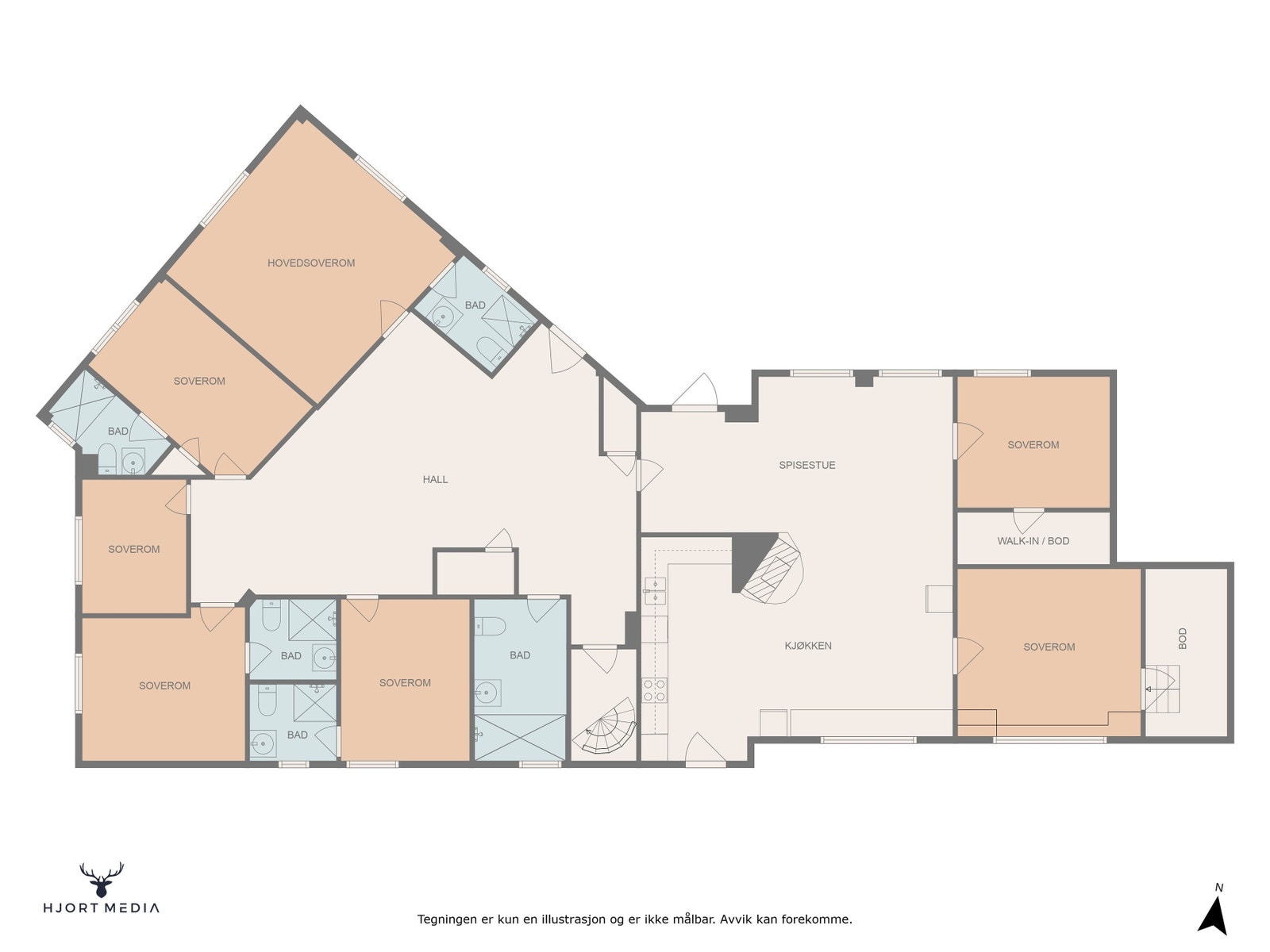 romfordeling nede Galleribilde