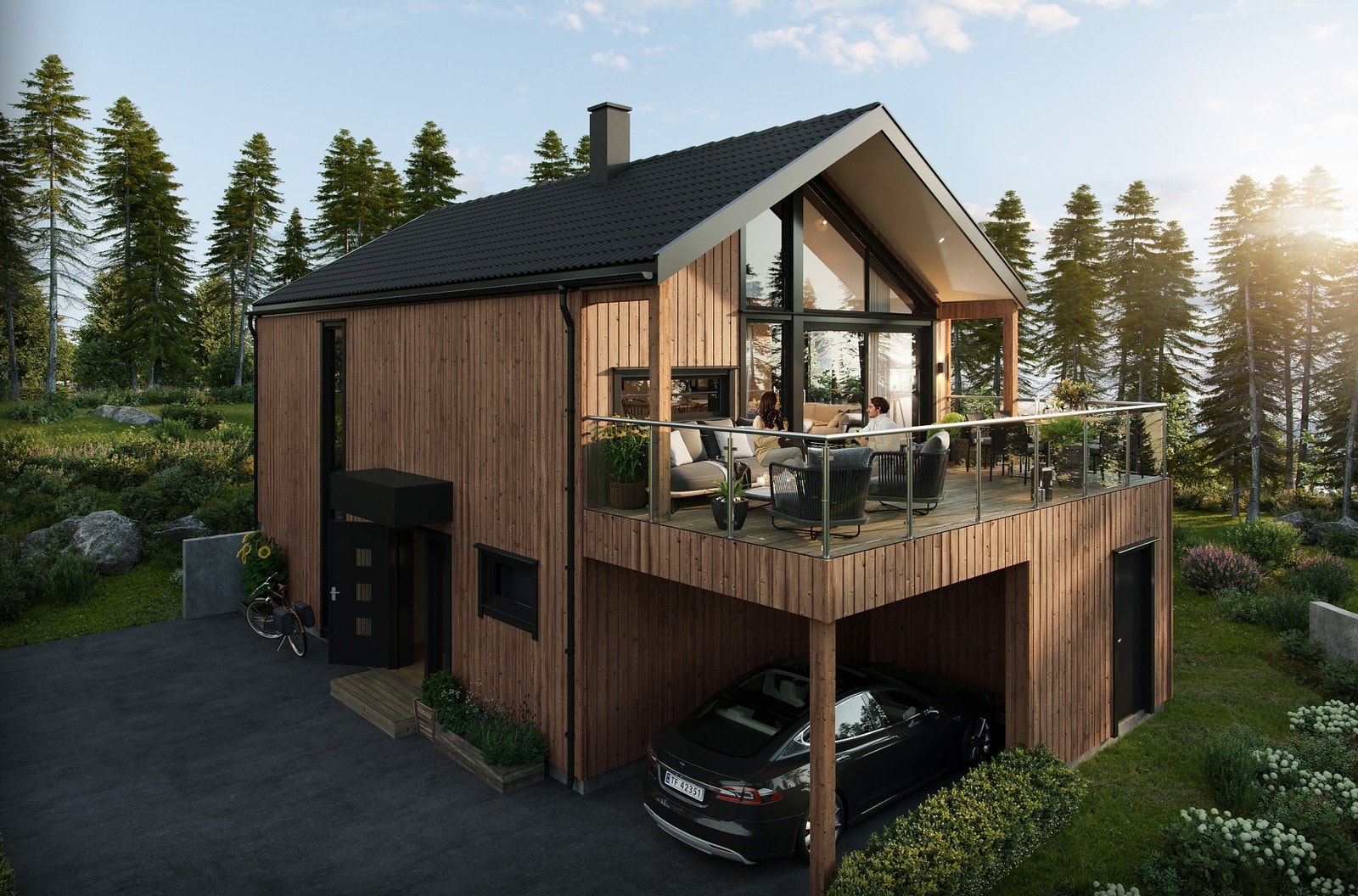 Illustrasjon av hustypen Tuva. Galleribilde