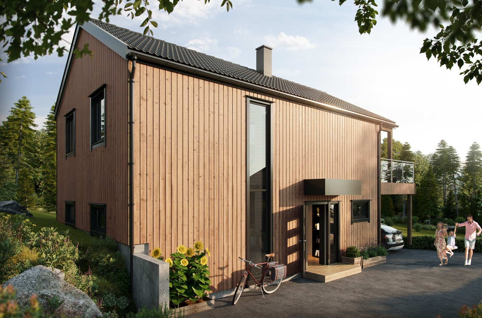 Illustrasjon av hustypen Tuva. Galleribilde