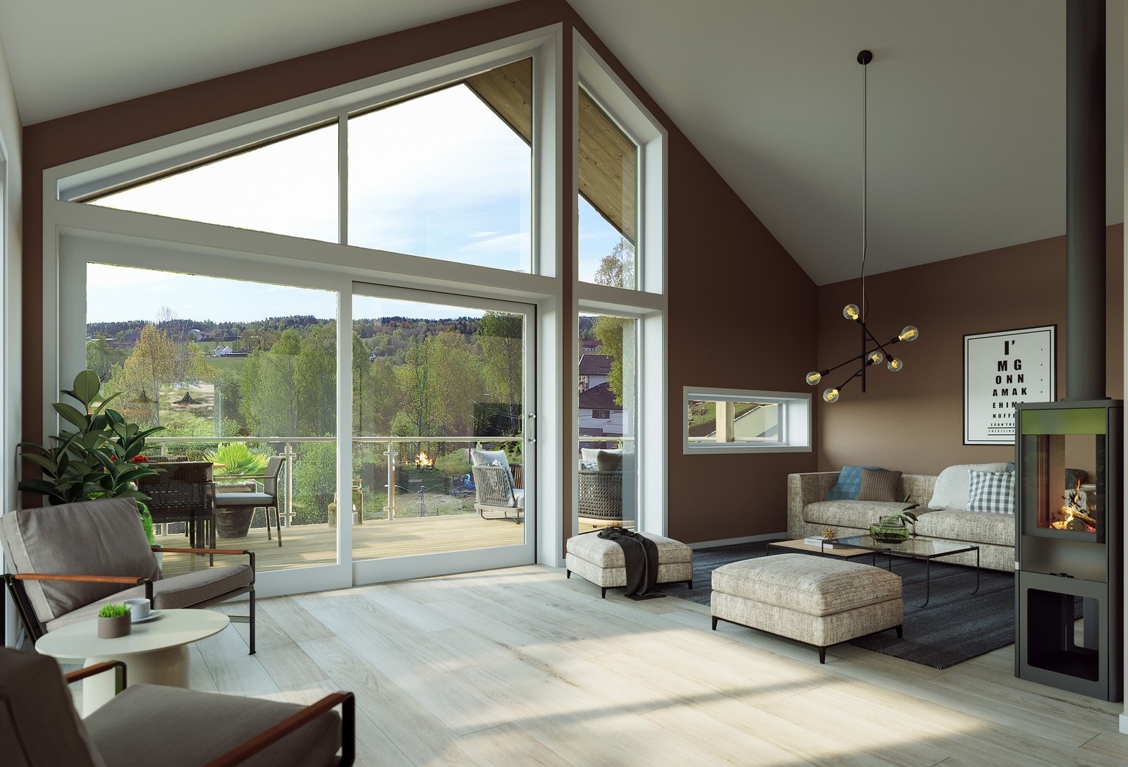 Illustrasjon av stue i 2.etg. Galleribilde