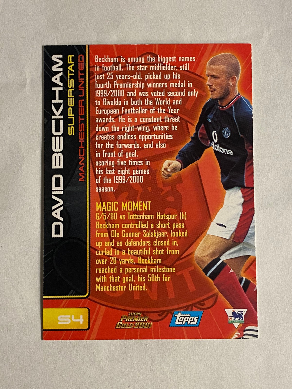 David Beckham, Premier Gold 2001 blue foil, S4 | FINN-torget