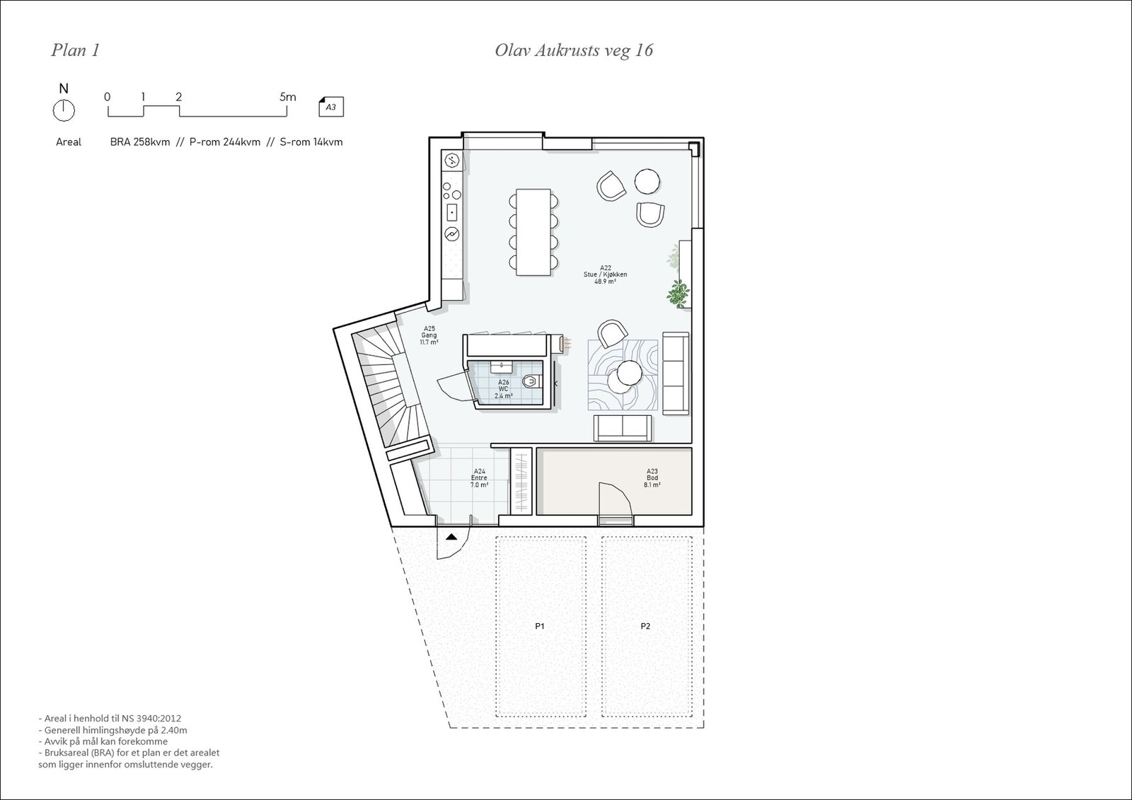 Planskisse hovedplan Galleribilde