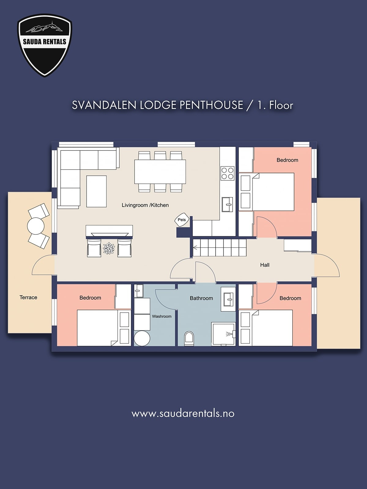 Leilighet i 2. etasje. Trapp er ikke inkl. Galleribilde