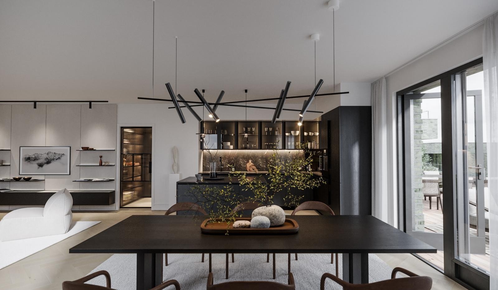 Fullspekket tilvalgspakke på leilighet A3 med innredning fra bl.a. vår samarbeidspartner ExpoNova. Bildet er av illustrativ karakter. Avvik kan forekomme. Galleribilde