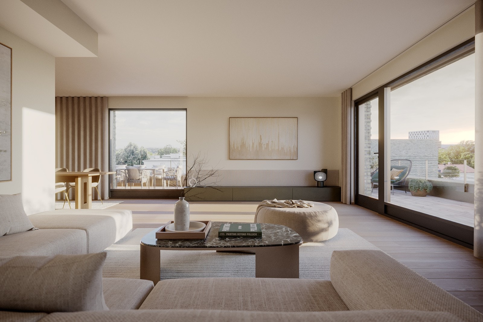 Illustrasjon av stuen i leil. B7. (bildet er av illustrativ karakter og avvik kan forekomme) Galleribilde