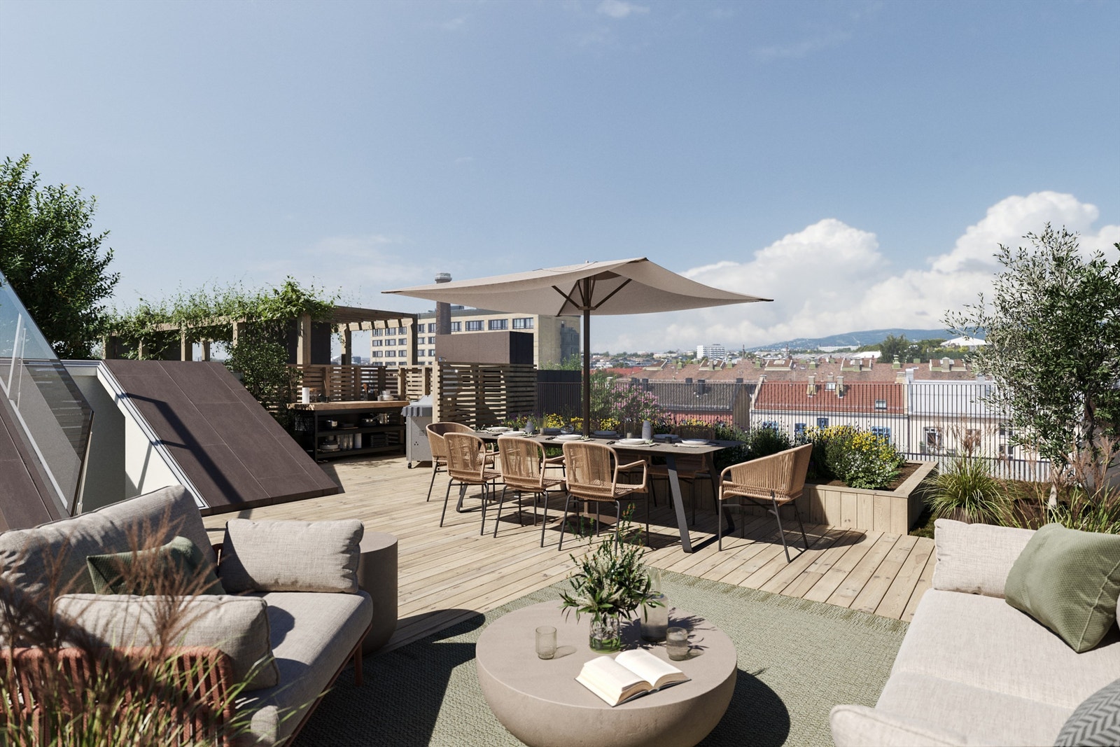 Mulighet for privat solrik takterrasse - midt i byen. illustrasjonsbilde fra leilighet B0601. Galleribilde