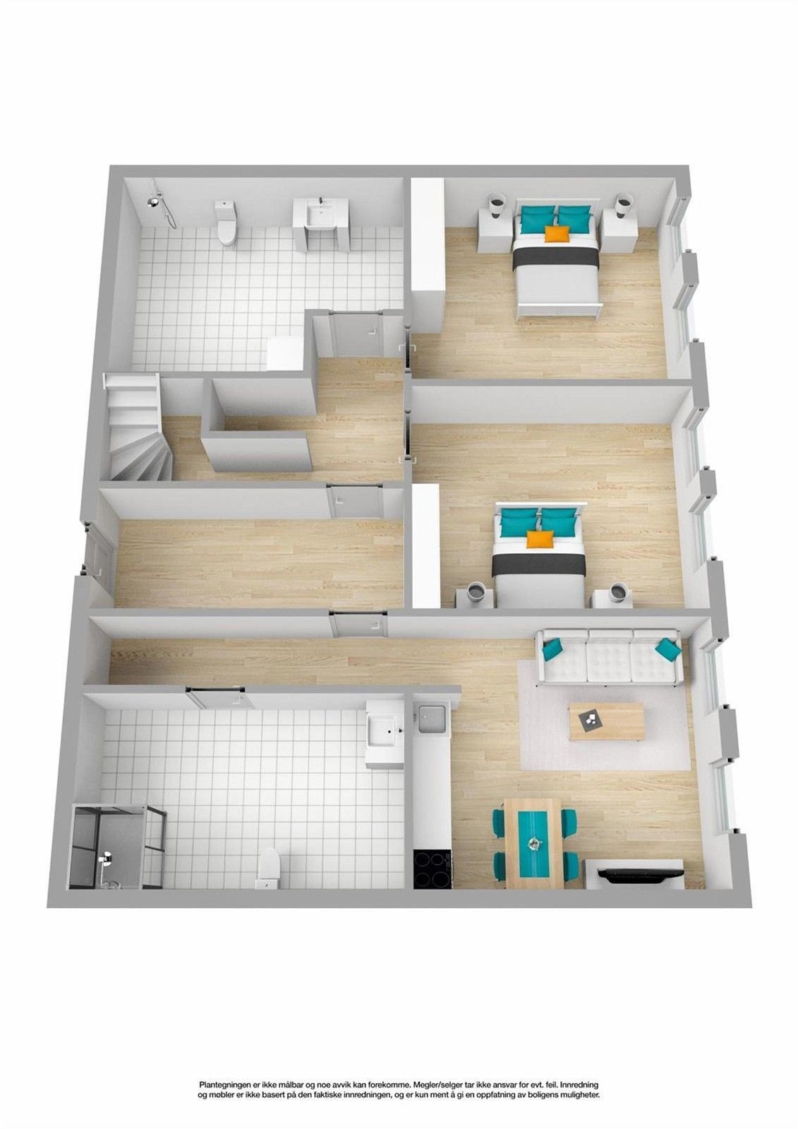 Plantegning første etasje og hybel Galleribilde