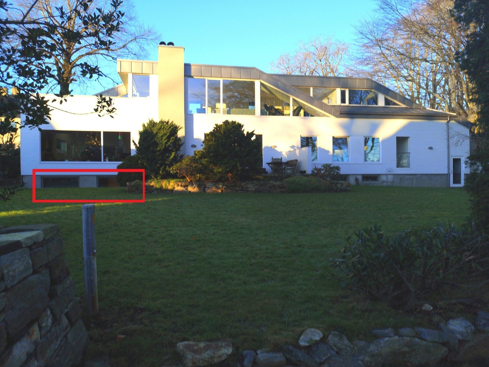 Fasade. Leilighet markert i rødt Galleribilde