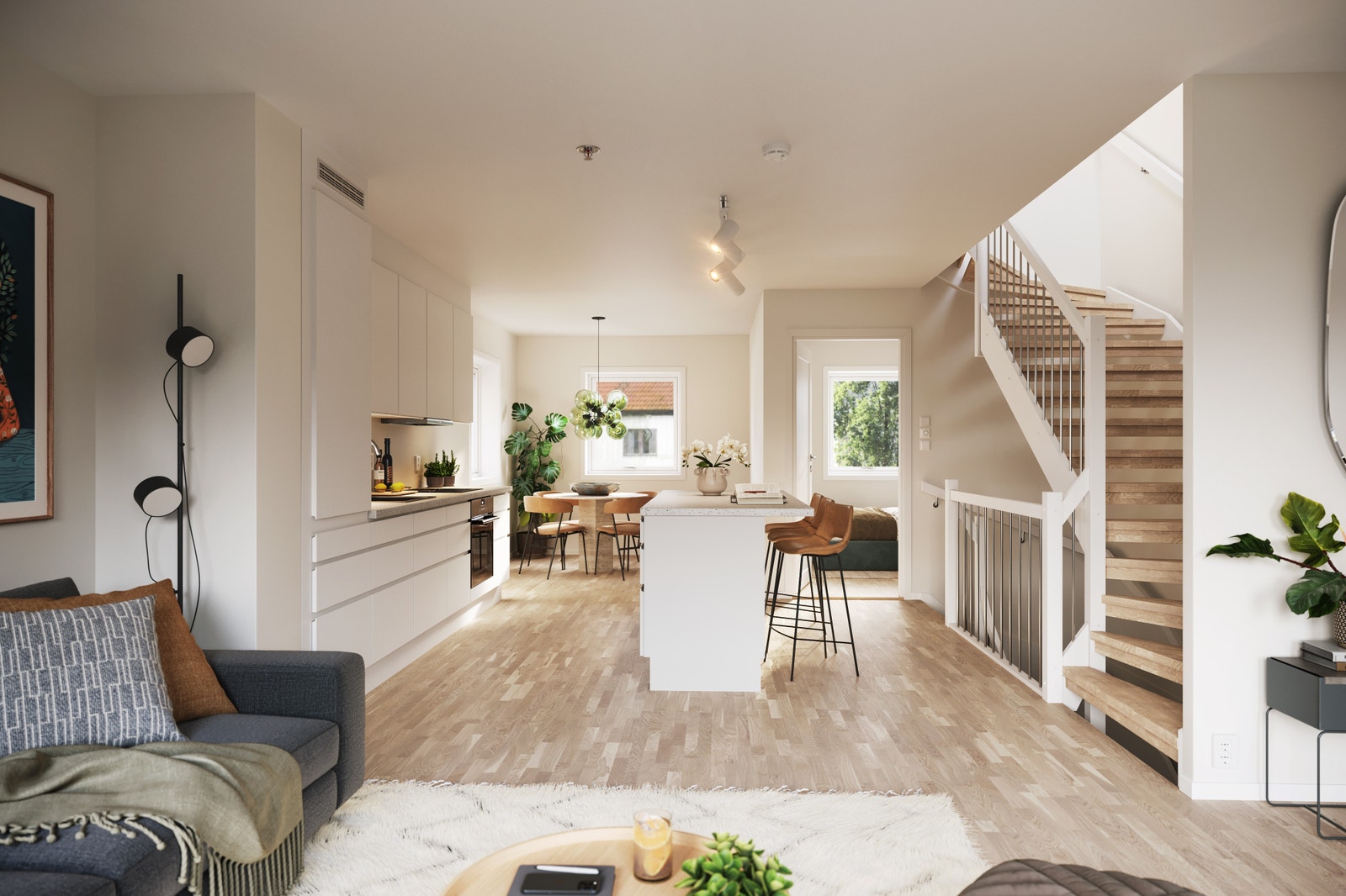 Illustrasjon fra 4-roms rekkehus Galleribilde