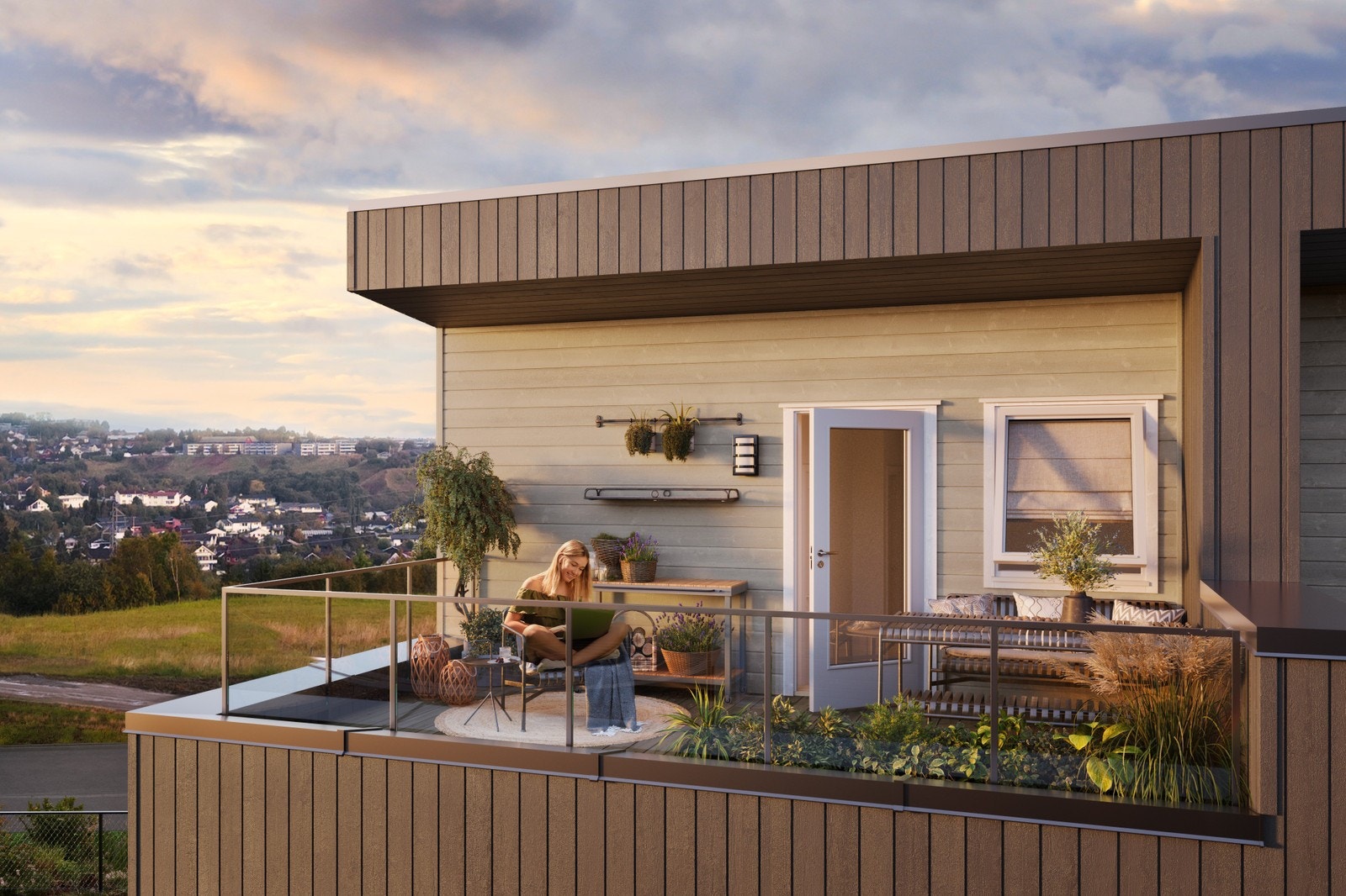 Alle boligene har balkonger i 2. etasje Galleribilde