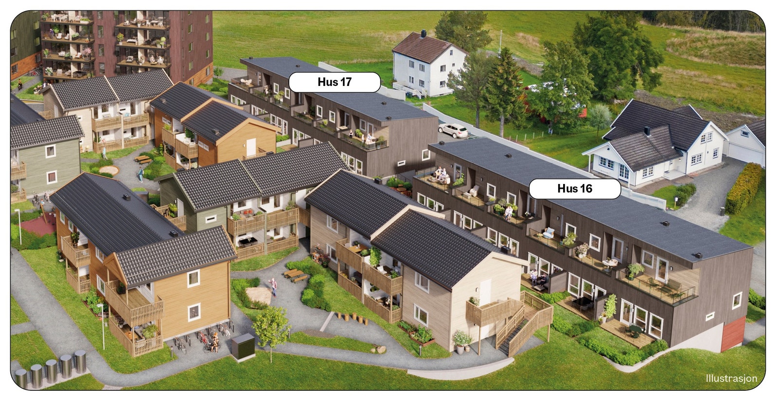 Oversikt hus 16 og hus 17 Galleribilde